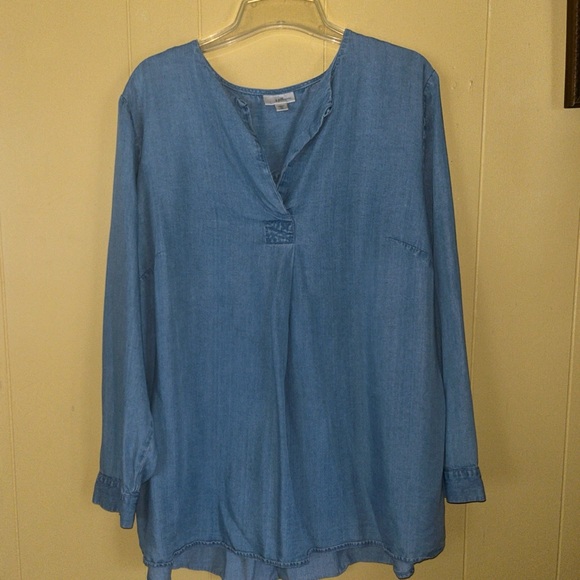J. Jill Tops - J.JILL DENIM   Blue Chambray TUNIC SHIRT Top Women’s 2 XL